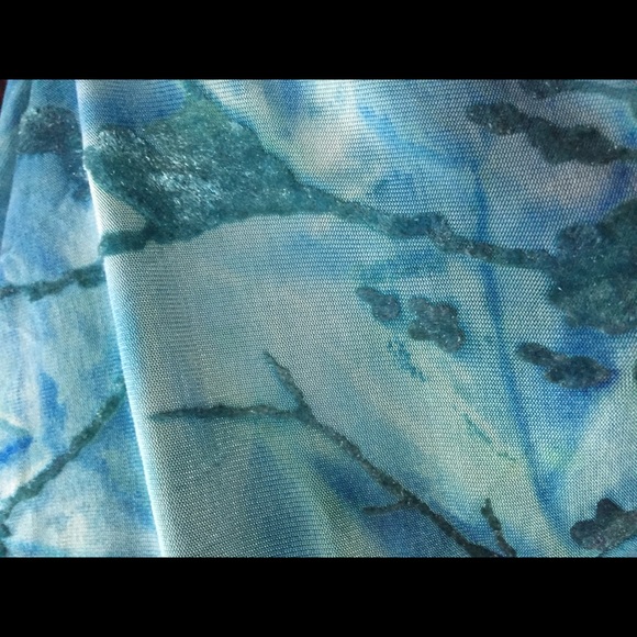 🌸 ♥️💜 Boho aqua blues greens M L Dress Barn - Picture 7 of 7